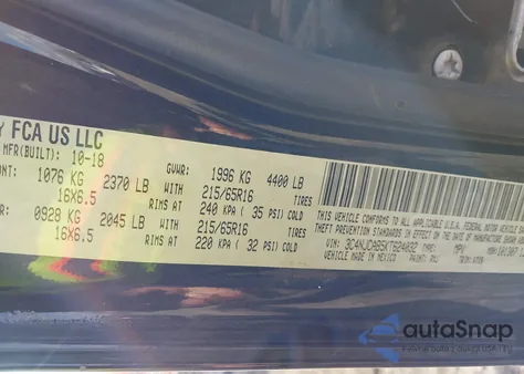 2019 Jeep Compass Sport Fwd from USA, damaged, VIN 3C4NJCAB5KT624032